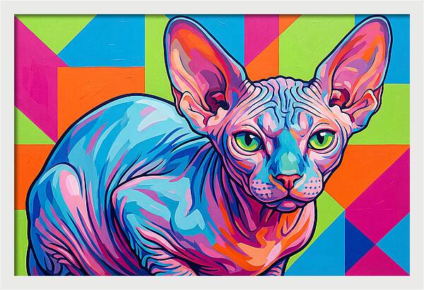 Sphynx Cat In Vibrant Colors