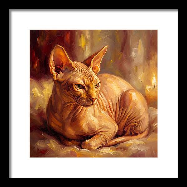 Sphynx Cat In Warm Glow