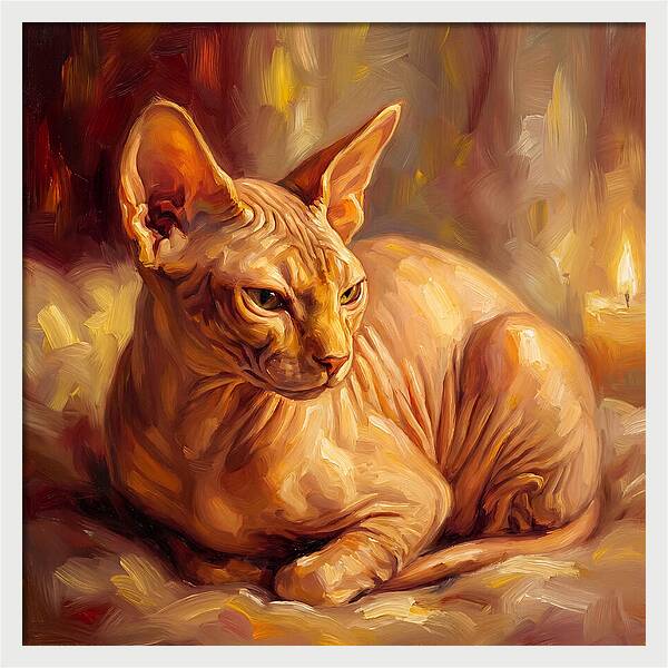 Sphynx Cat In Warm Glow