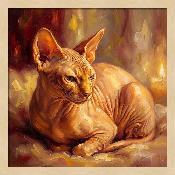 Sphynx Cat In Warm Glow