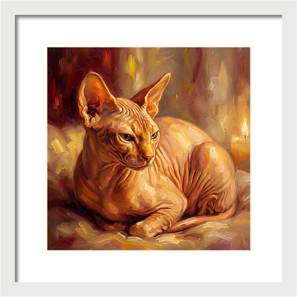 Sphynx Cat In Warm Glow