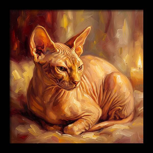 Sphynx Cat In Warm Glow