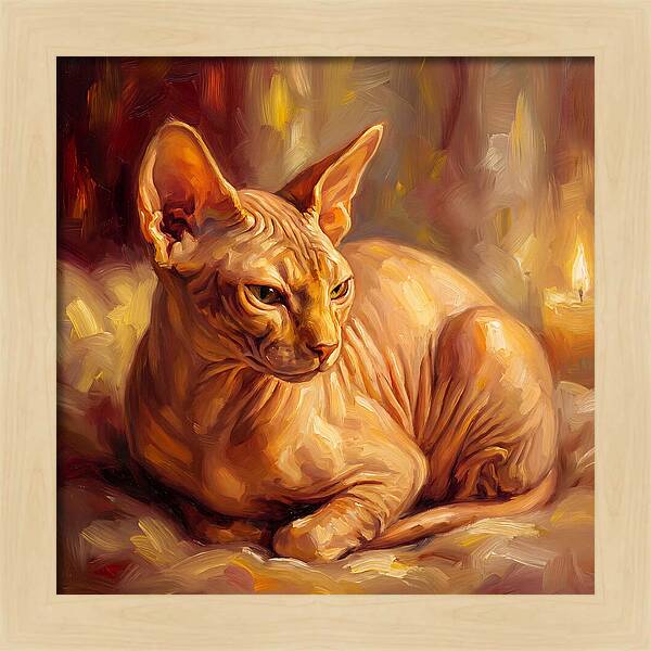 Sphynx Cat In Warm Glow