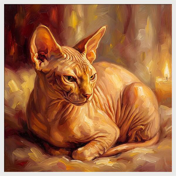 Sphynx Cat In Warm Glow