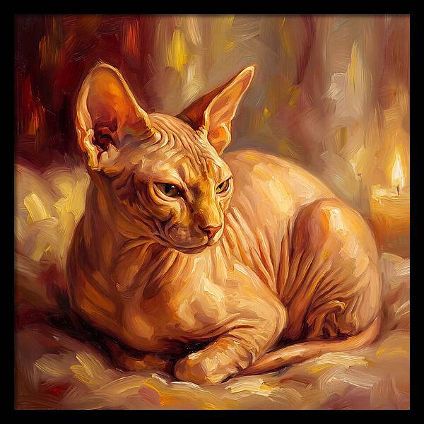 Sphynx Cat In Warm Glow