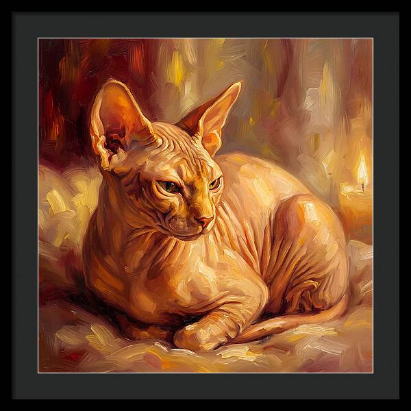 Sphynx Cat In Warm Glow