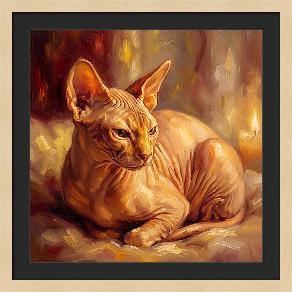 Sphynx Cat In Warm Glow