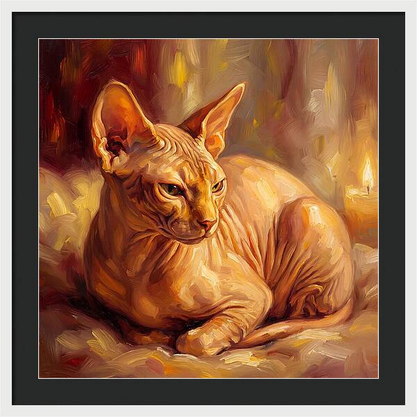 Sphynx Cat In Warm Glow