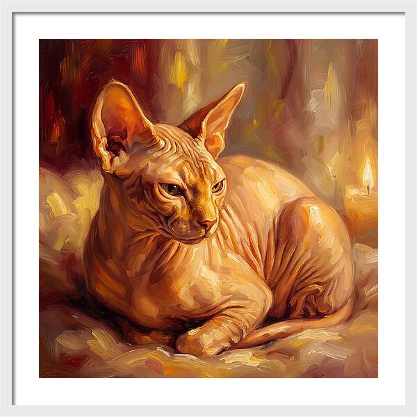 Sphynx Cat In Warm Glow
