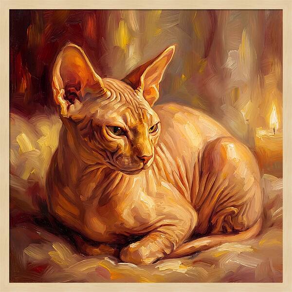 Sphynx Cat In Warm Glow