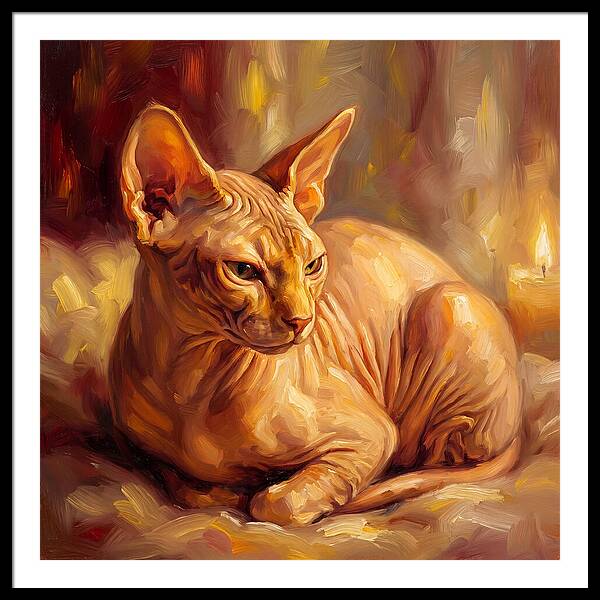 Sphynx Cat In Warm Glow