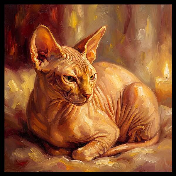 Sphynx Cat In Warm Glow