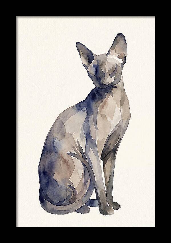 Sphynx Cat Watercolor Portrait
