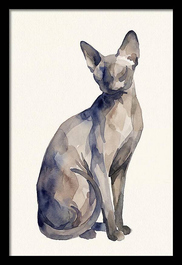Sphynx Cat Watercolor Portrait