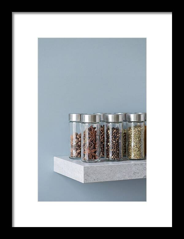 Spice Bottles On Shelf