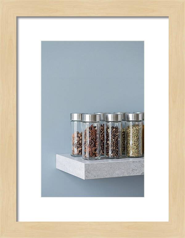 Spice Bottles On Shelf