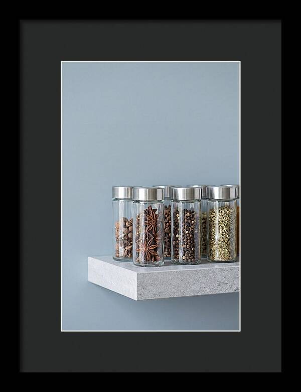 Spice Bottles On Shelf