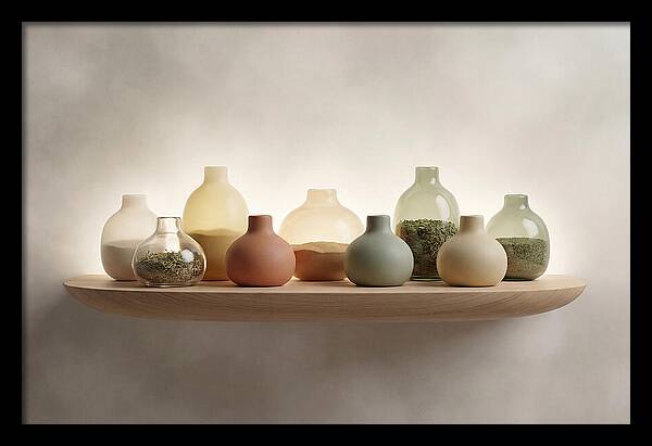 Spice Bottles On Shelf