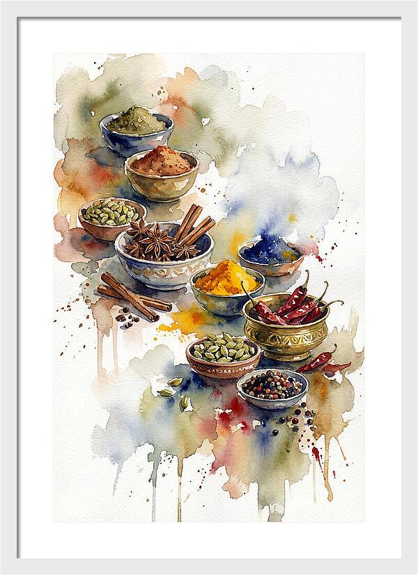 Spice Still Life Watercolor