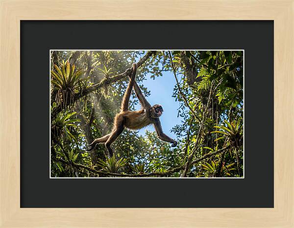 Spider Monkey Swinging Through Trees
