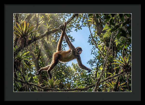 Spider Monkey Swinging Through Trees