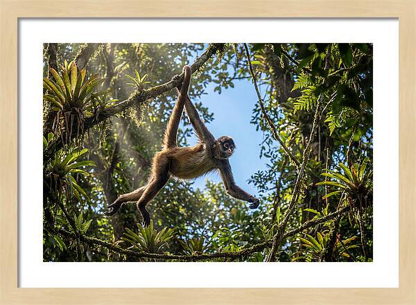 Spider Monkey Swinging Through Trees