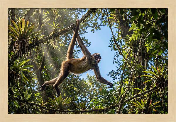 Spider Monkey Swinging Through Trees