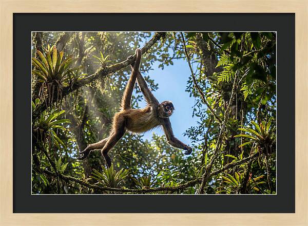 Spider Monkey Swinging Through Trees