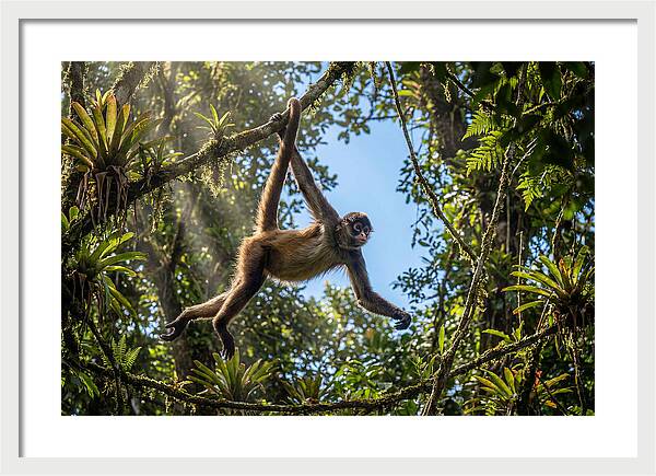 Spider Monkey Swinging Through Trees