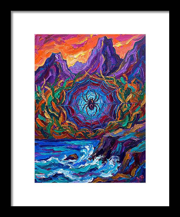 Spider Web In Vibrant Landscape