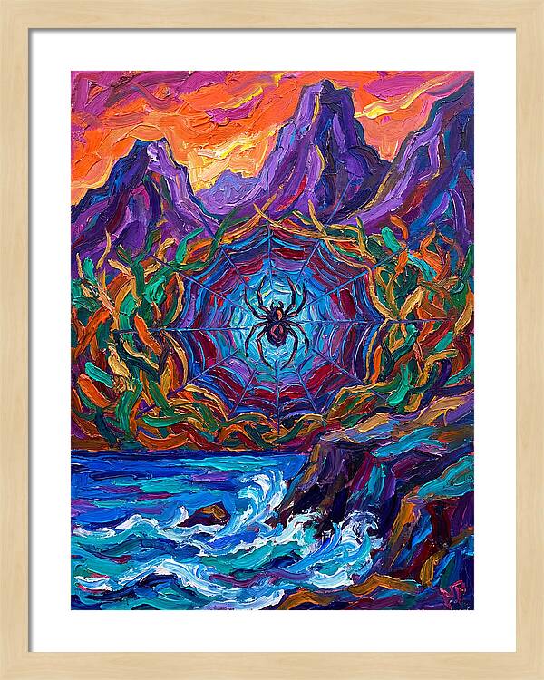 Spider Web In Vibrant Landscape