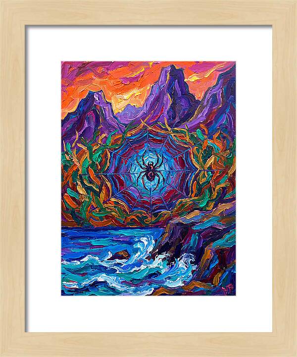 Spider Web In Vibrant Landscape