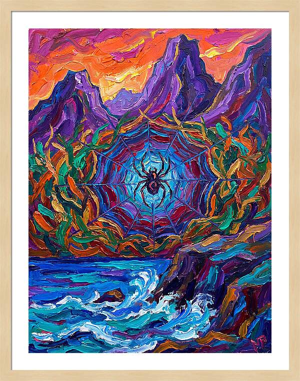 Spider Web In Vibrant Landscape