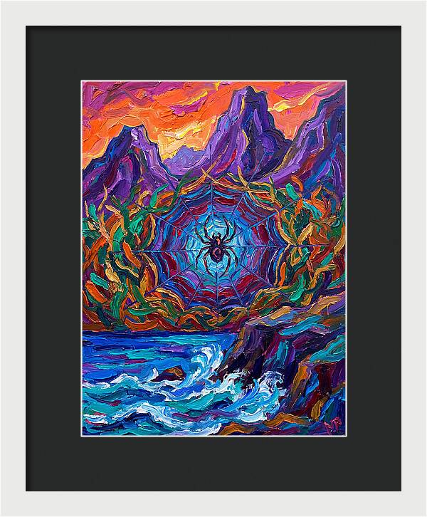 Spider Web In Vibrant Landscape