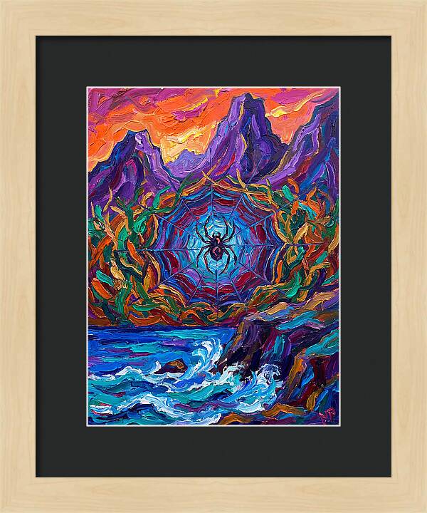 Spider Web In Vibrant Landscape