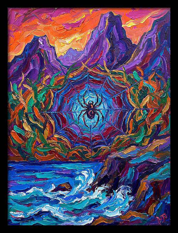 Spider Web In Vibrant Landscape
