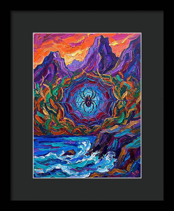 Spider Web In Vibrant Landscape