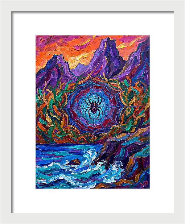 Spider Web In Vibrant Landscape