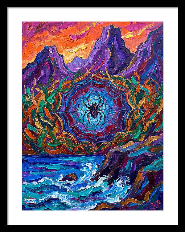 Spider Web In Vibrant Landscape