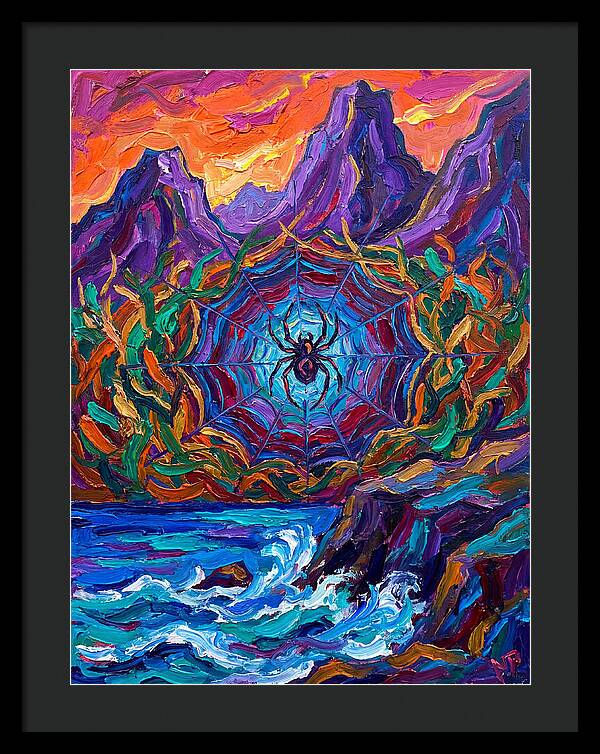 Spider Web In Vibrant Landscape