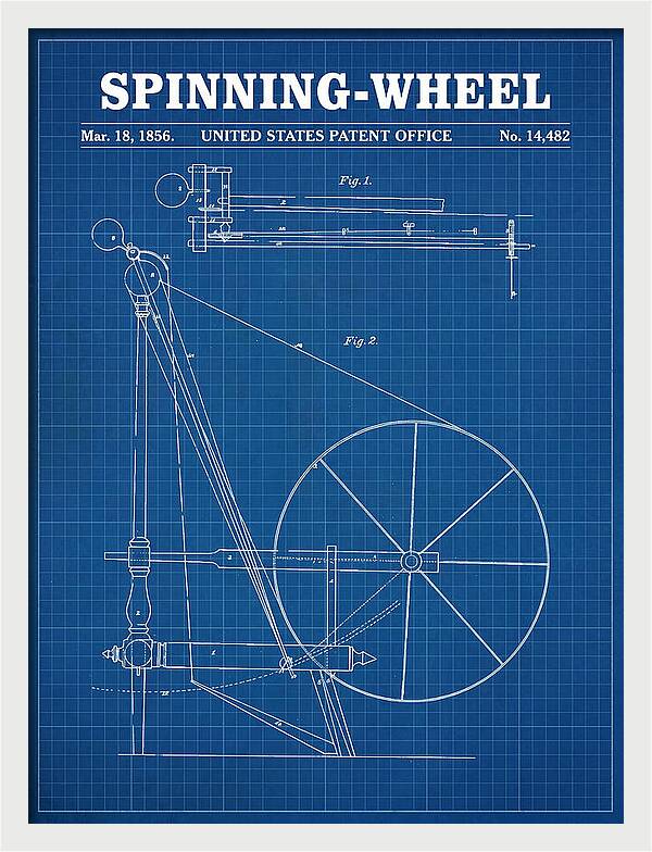 Spinning Wheel Blueprint Patent Us14482a