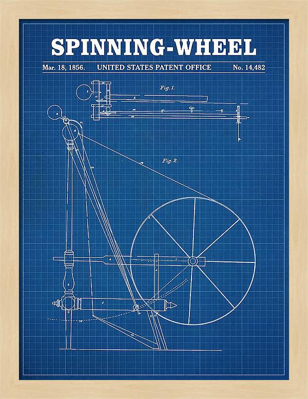 Spinning Wheel Blueprint Patent Us14482a