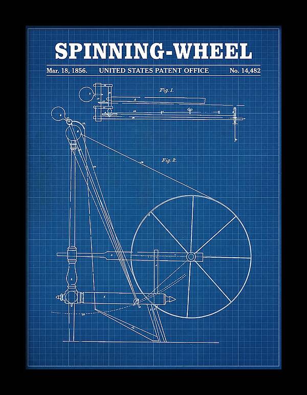 Spinning Wheel Blueprint Patent Us14482a