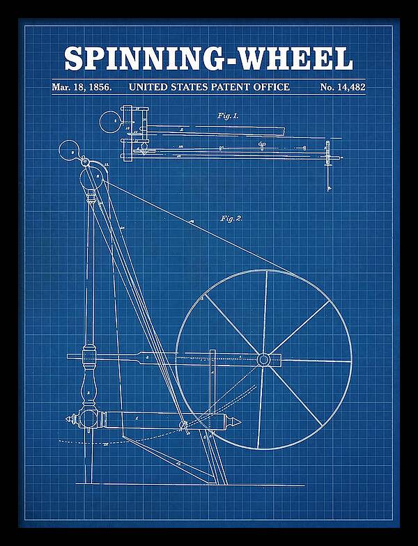 Spinning Wheel Blueprint Patent Us14482a