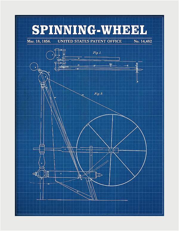 Spinning Wheel Blueprint Patent Us14482a