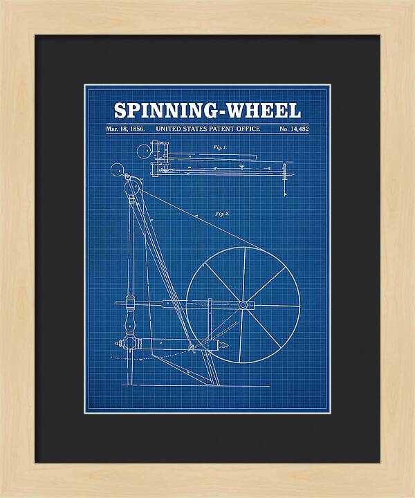 Spinning Wheel Blueprint Patent Us14482a