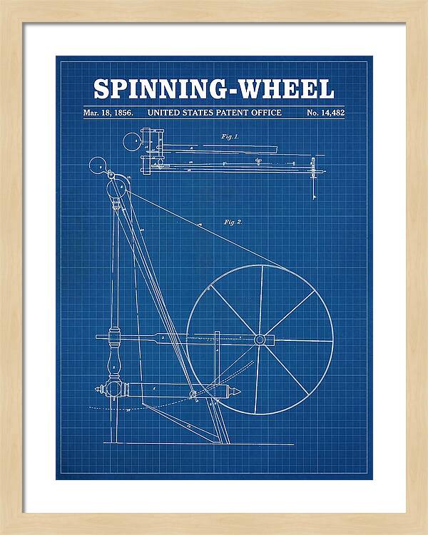 Spinning Wheel Blueprint Patent Us14482a