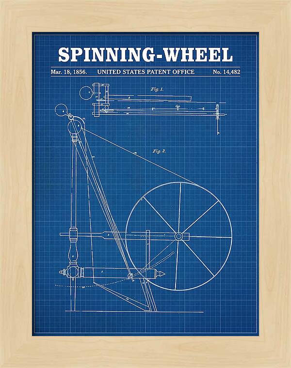 Spinning Wheel Blueprint Patent Us14482a