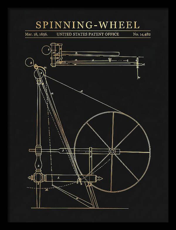 Spinning Wheel Gold Patent Us14482a