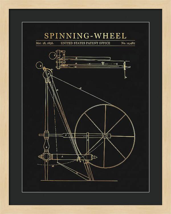 Spinning Wheel Gold Patent Us14482a